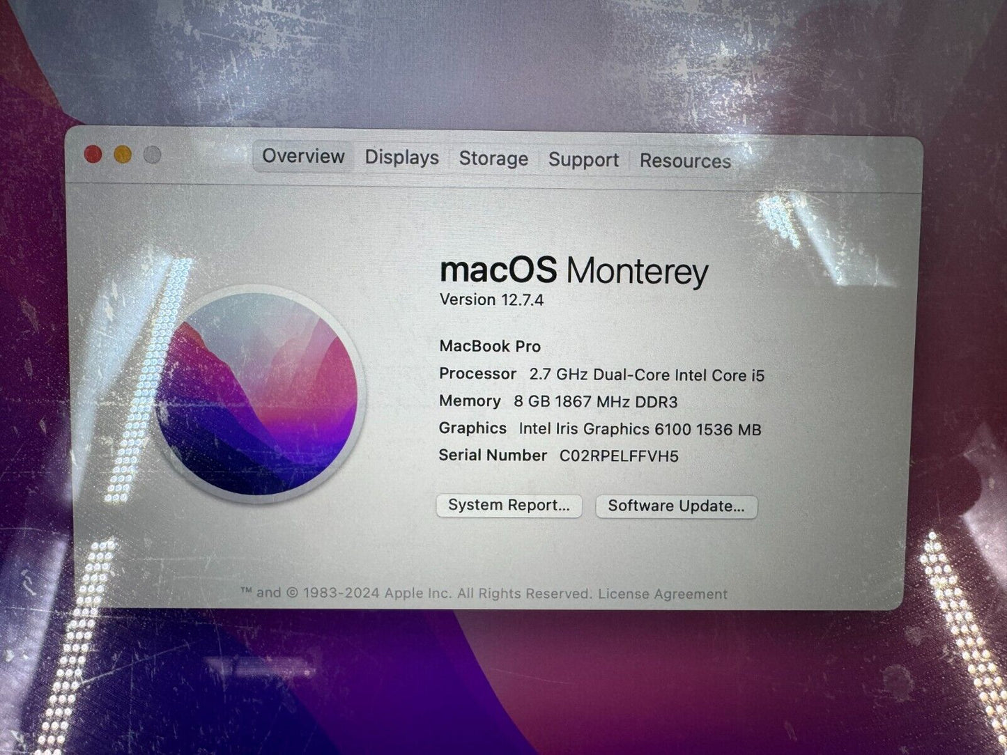 Apple MacBook Pro 13" 2015 Retina (Core i5 2.7GHz 8GB RAM 256GB SSD) No AC *Read