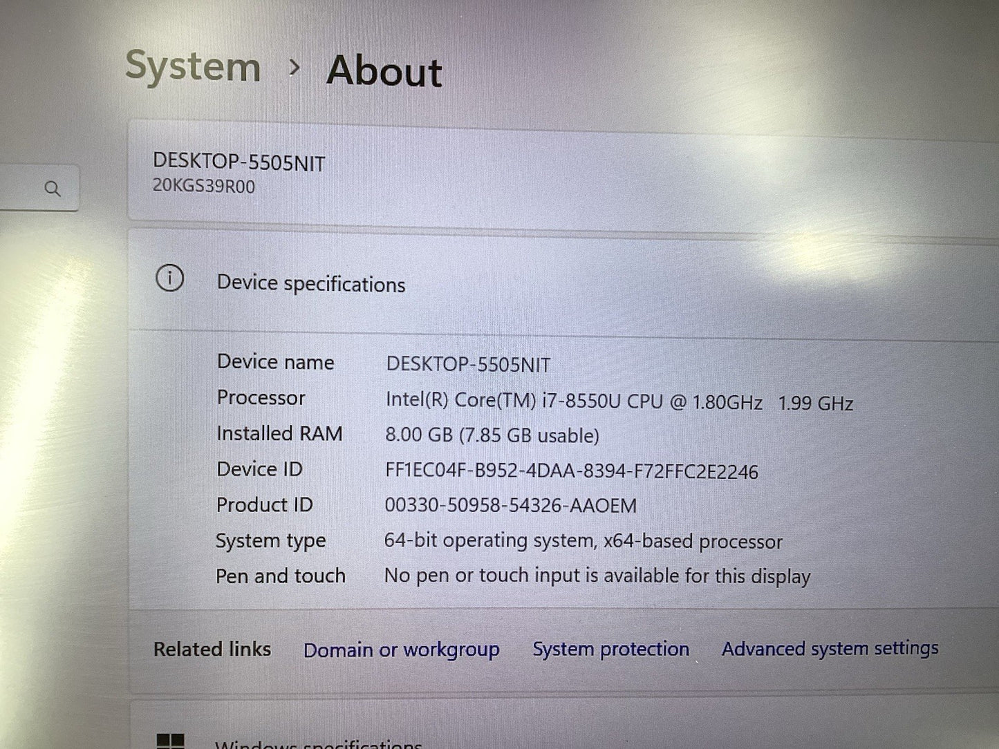 Lenovo ThinkPad X1 Carbon 6th Gen (i7-8550U @1.8GHz 8GB 256GB SSD) Win11Pro w/AC