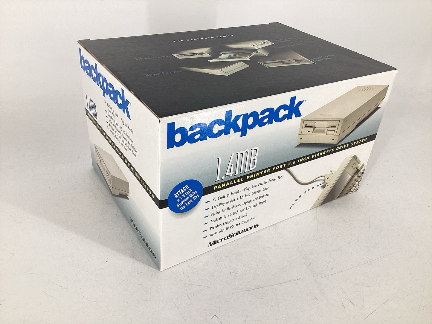 MicroSolutions 014350 Backpack Parallel Port 1.44mb / 3.5" Floppy Drive *Read