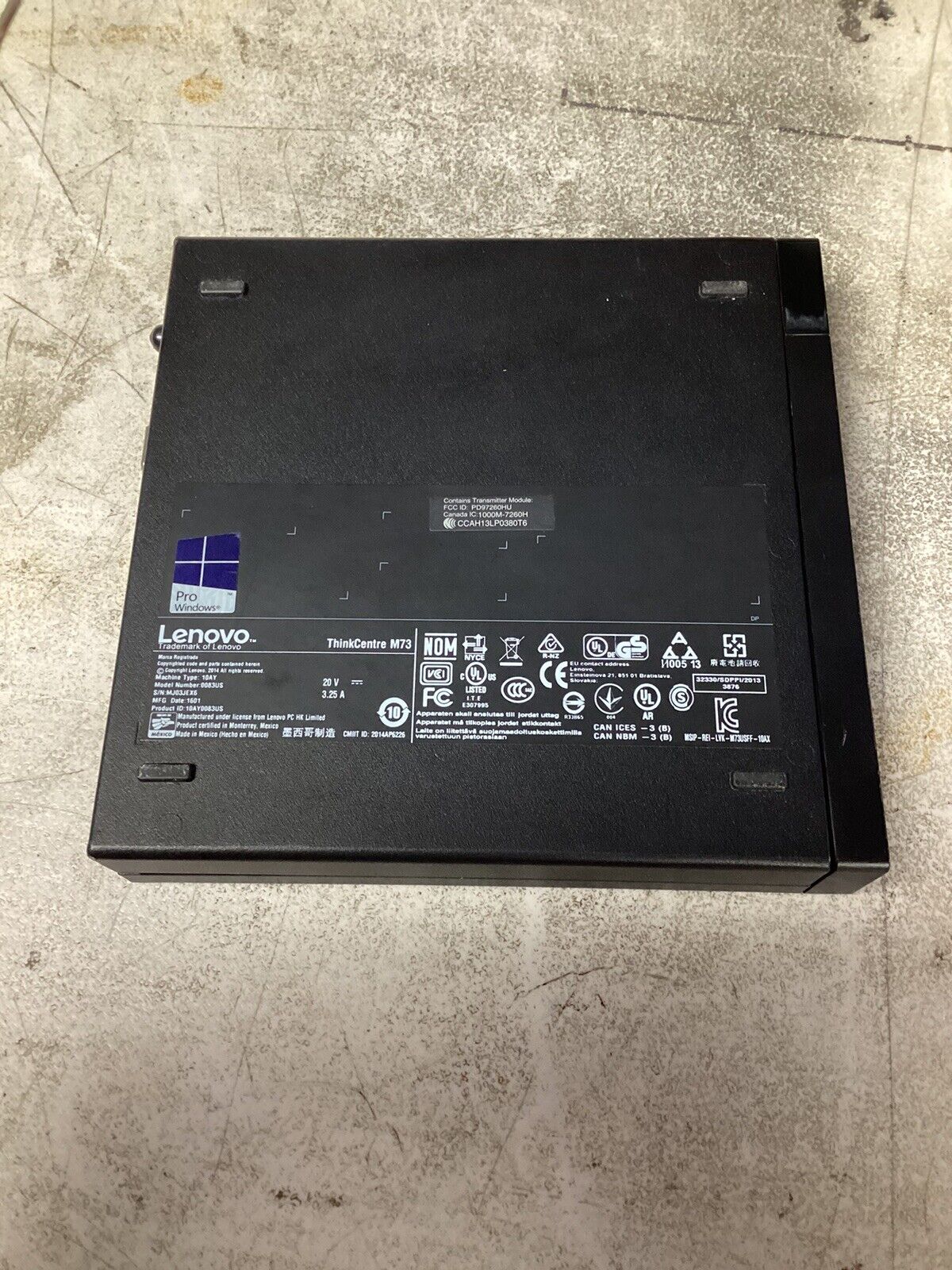 Lenovo M73 Tiny (Core i3-4150T, 4GB 500GB HDD) Win11Pro PC No AC *Not Activated!