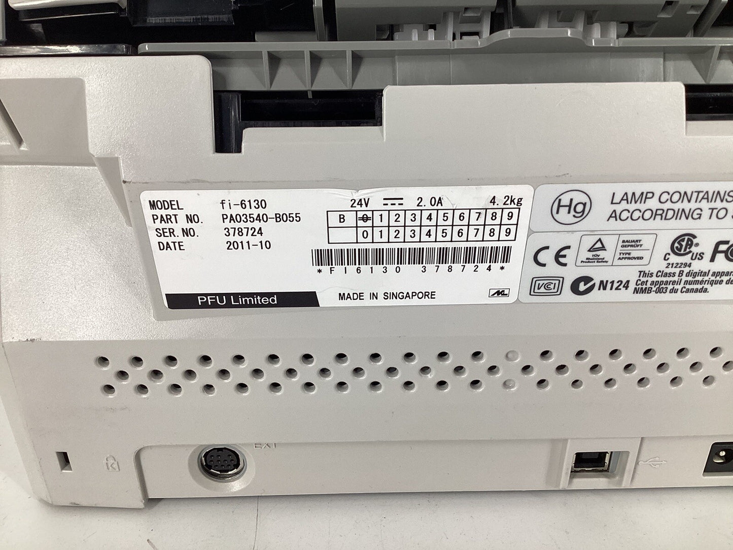 FUJITSU FI-6130 P/N Pa03540-B055 Document Scanner, No AC Adapter - Tested