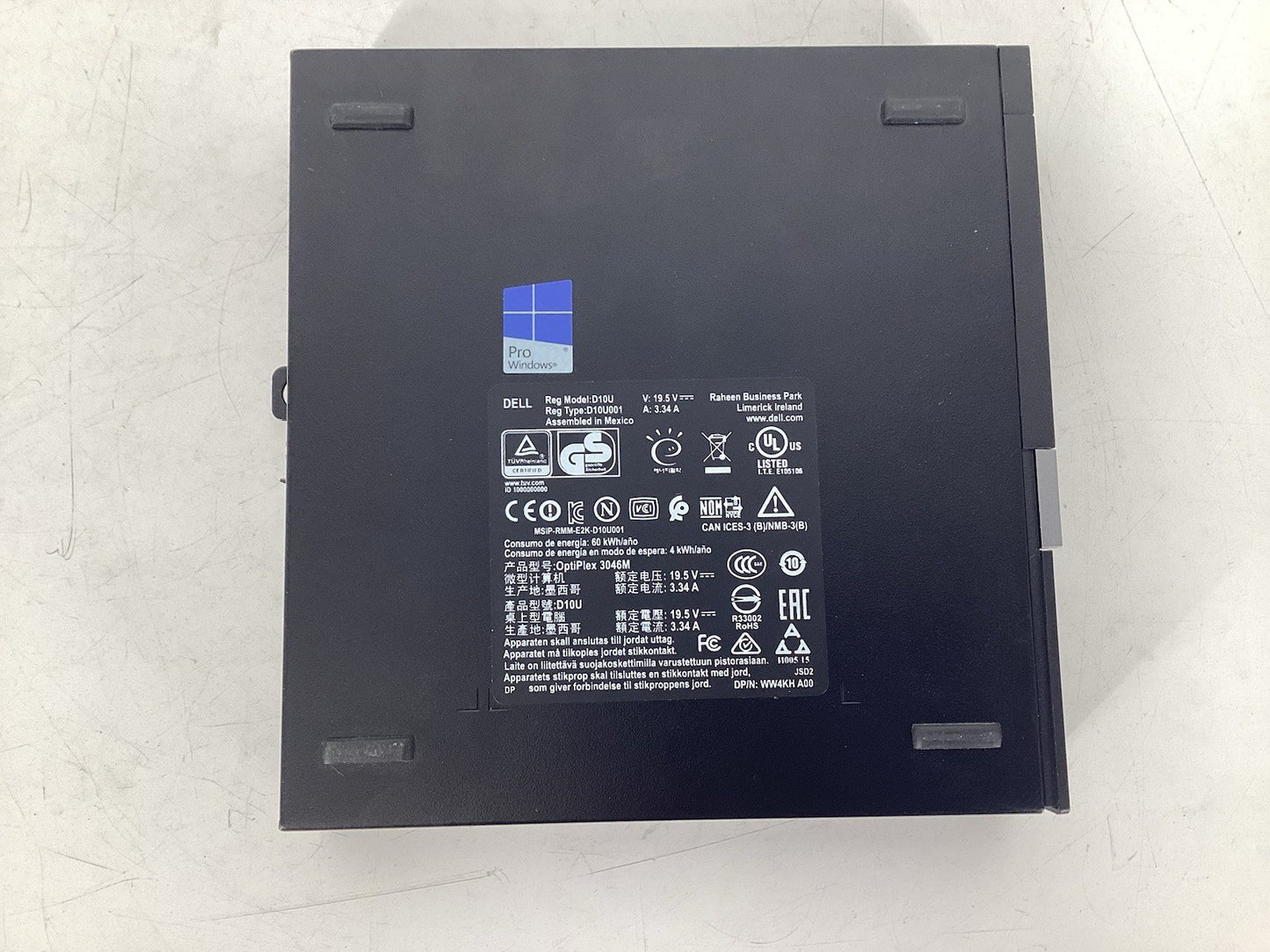 Dell Optiplex 3046 Micro (i3-6100T @3.2GHz, 8GB RAM, No SSD, No OS) No AC