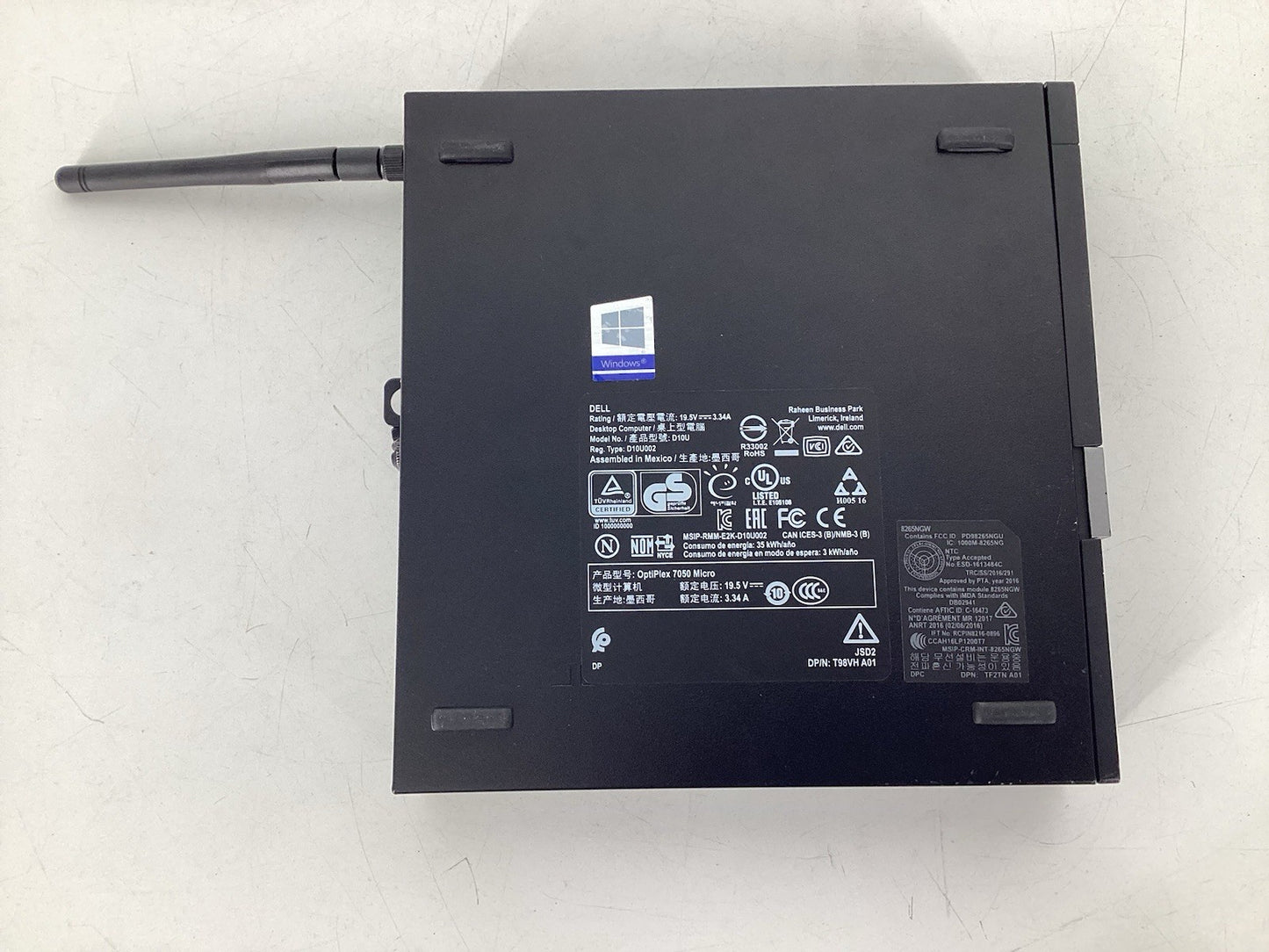 4 LOT Dell OptiPlex 7050 MFF (i5-6500T @2.5GHz, 8GB, 256GB SSD) Win10Pro No AC