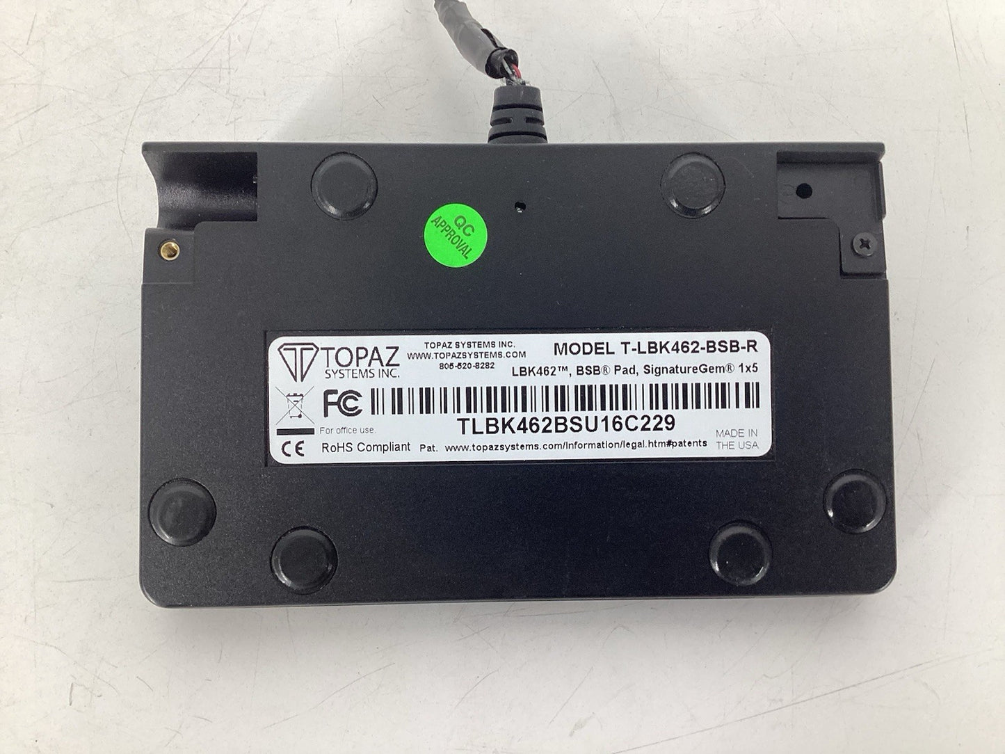Topaz T-LBK462-HSB-R SignatureGem 1x5 LCD Backlit Electronic Signature Pad *Read
