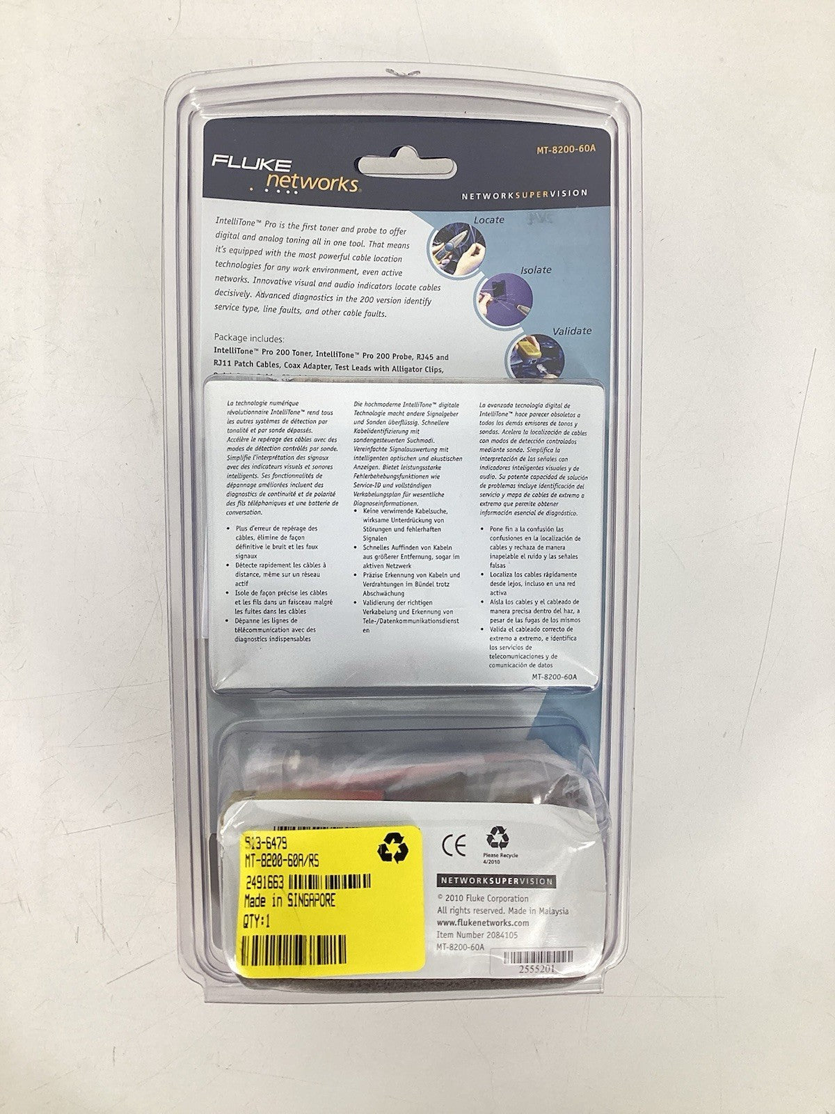 Fluke Networks MT-8200-60-KIT IntelliTone Pro 200 Toner&Probe Kit Cable Tester