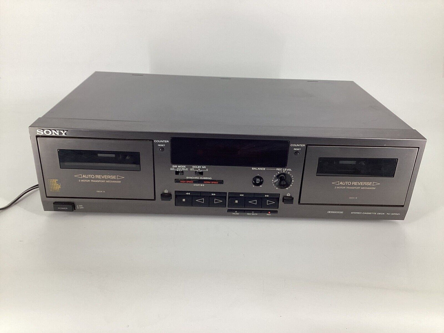 Sony TC-WR521 Dual Deck Stereo Cassette Deck Dolby B,C Cleaned Tested