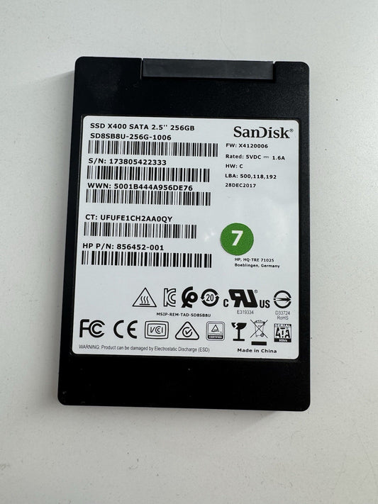 SANDISK SSD X400 SD8SB8U-256G-1006 256GB 2.5" SSD SATA-3