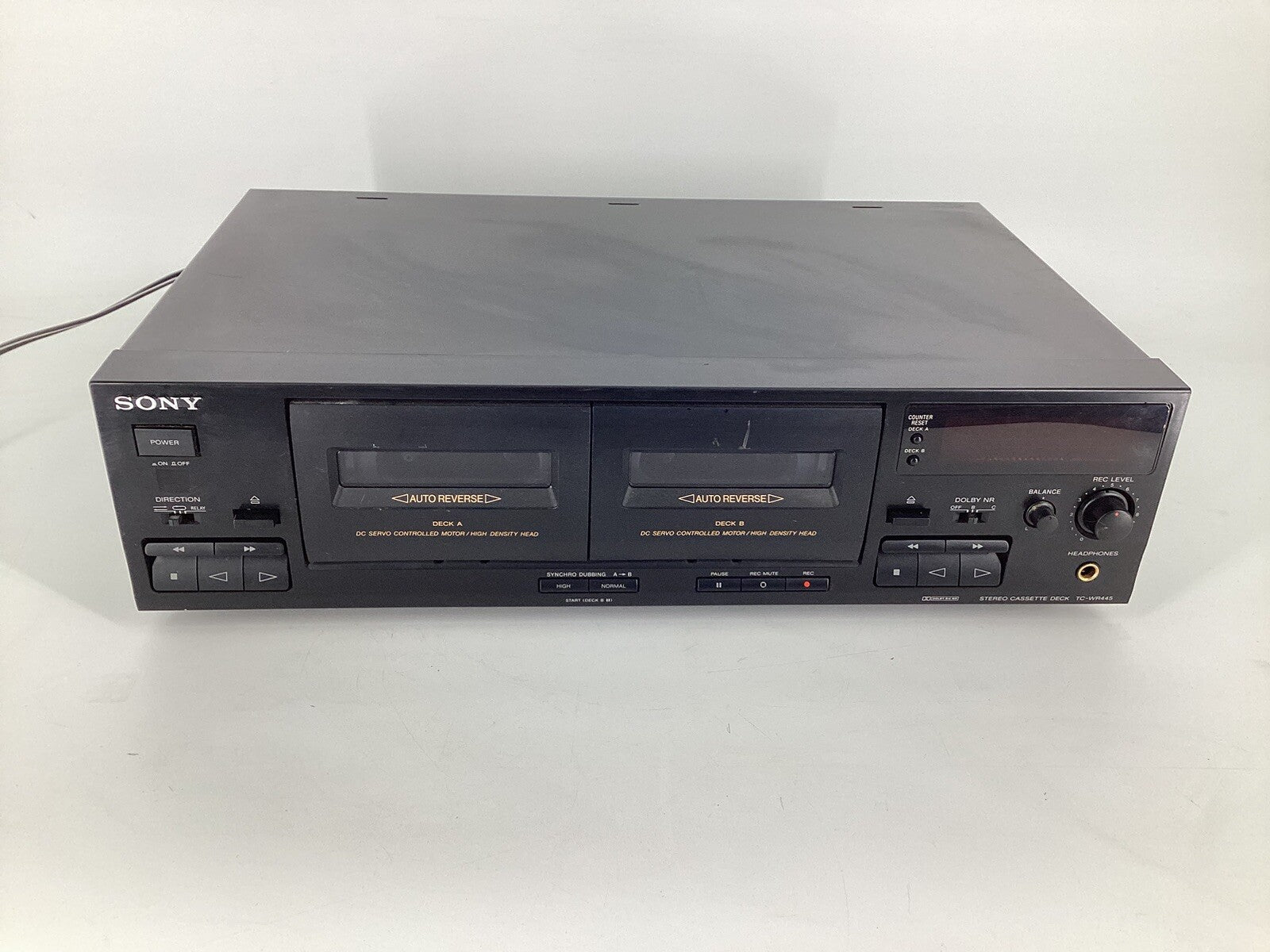 VINTAGE Sony TC-WR445  Dual Cassette Deck MADE IN JAPAN 