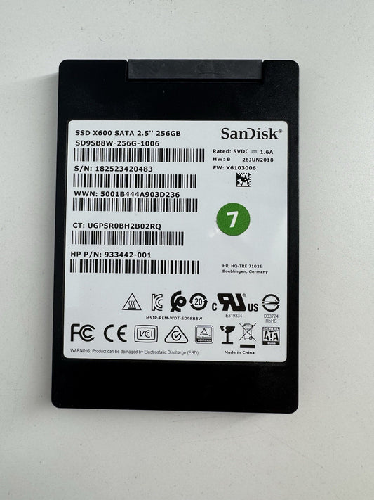 SanDisk 256GB X600 SSD SATA 2.5" Internal Solid State Drive SD9SB8W-256G-1006