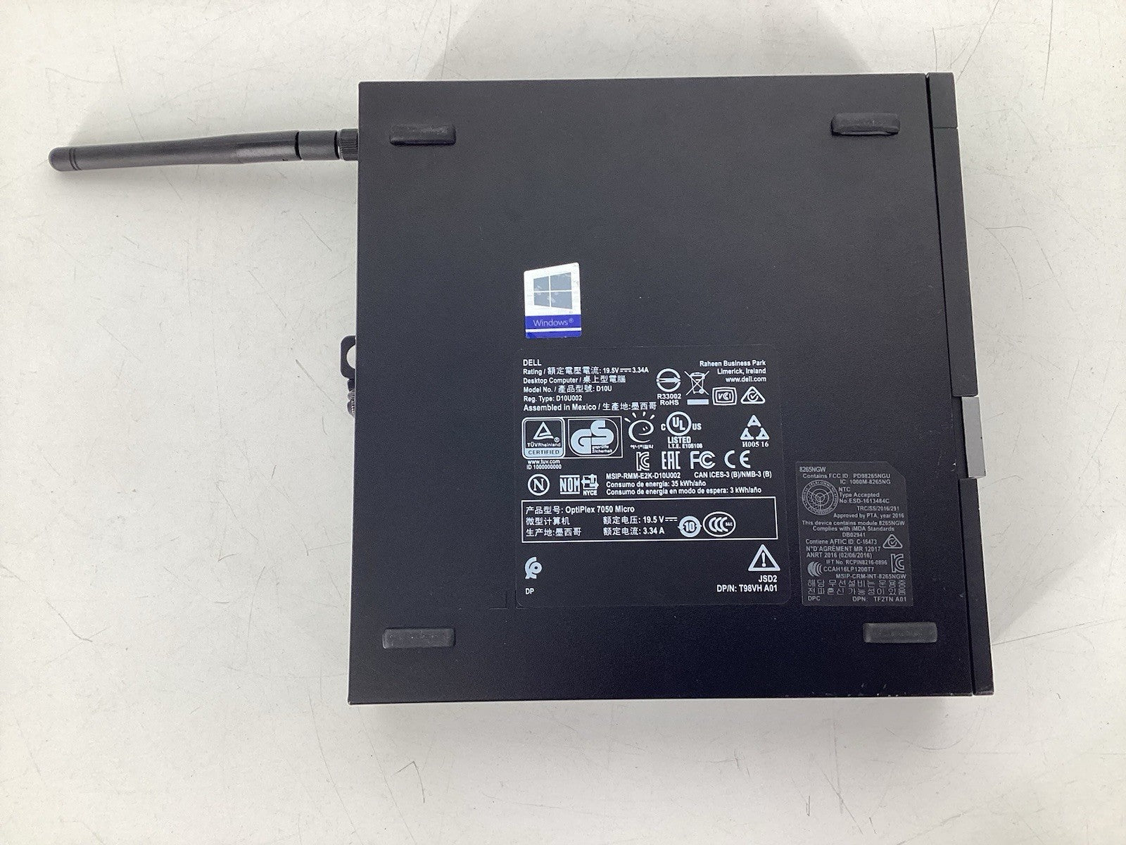 4 LOT Dell OptiPlex 7050 MFF (i5-6500T @2.5GHz, 8GB, 256GB SSD) Win10Pro No AC