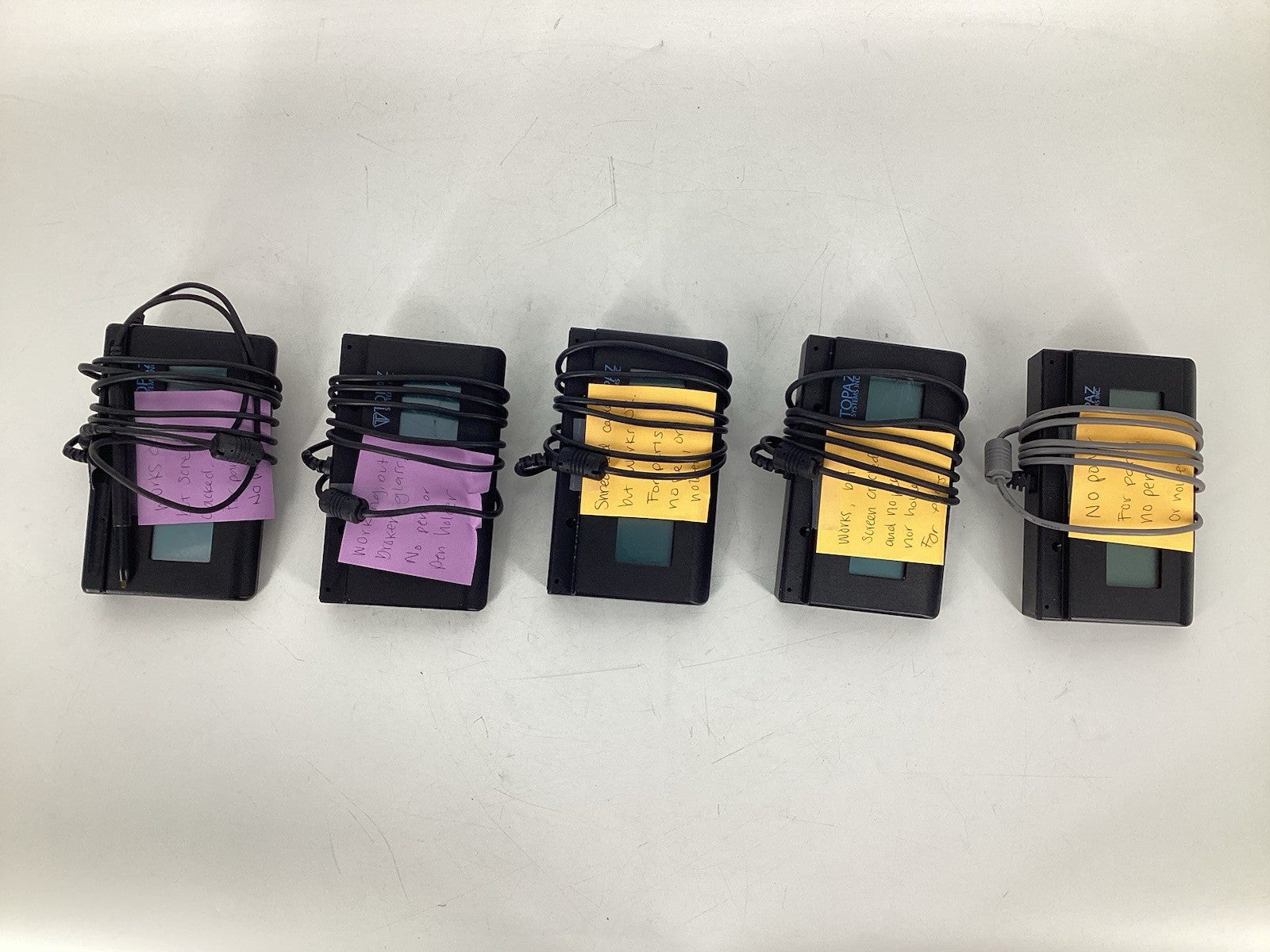 LOT OF 5 Topaz T-LBK462-HSB-R SignatureGem 1x5 LCD Backlit Signature Pad *Read