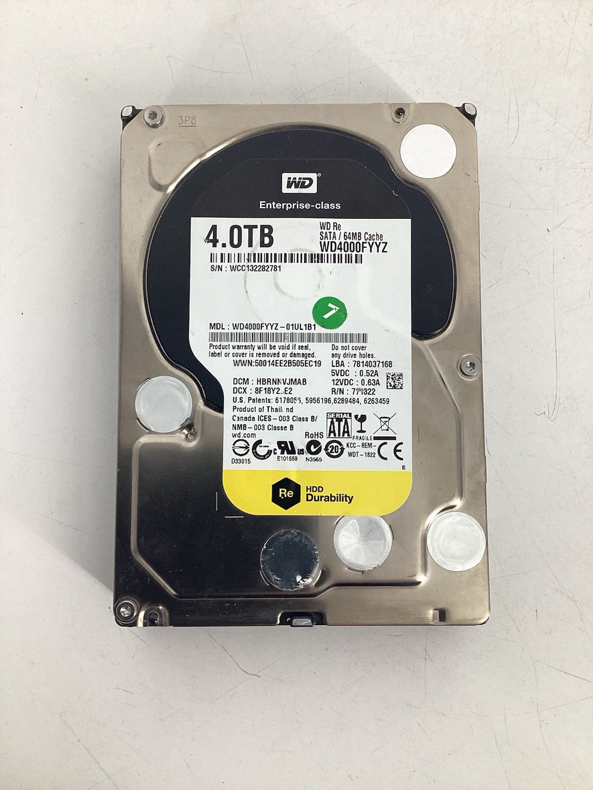 Western Digital WD4000FYYZ 4TB 7200RPM SATA 3.5" Hard Drive WD4000FYYZ