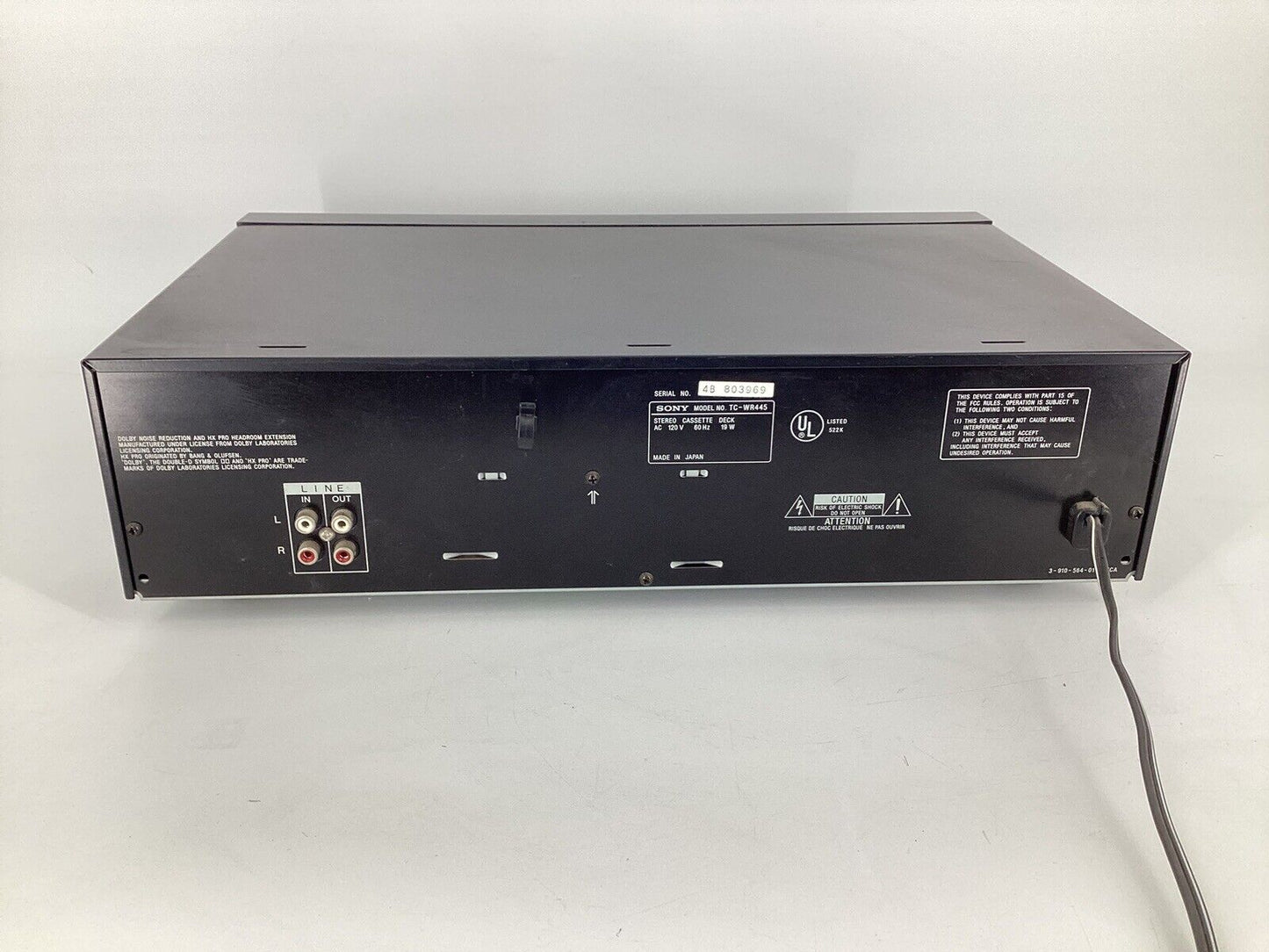 VINTAGE Sony TC-WR445  Dual Cassette Deck MADE IN JAPAN 