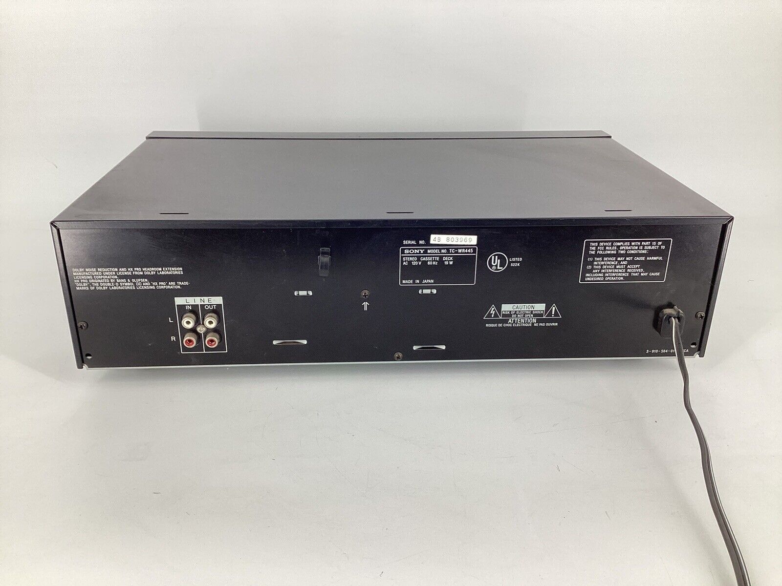 VINTAGE Sony TC-WR445  Dual Cassette Deck MADE IN JAPAN 