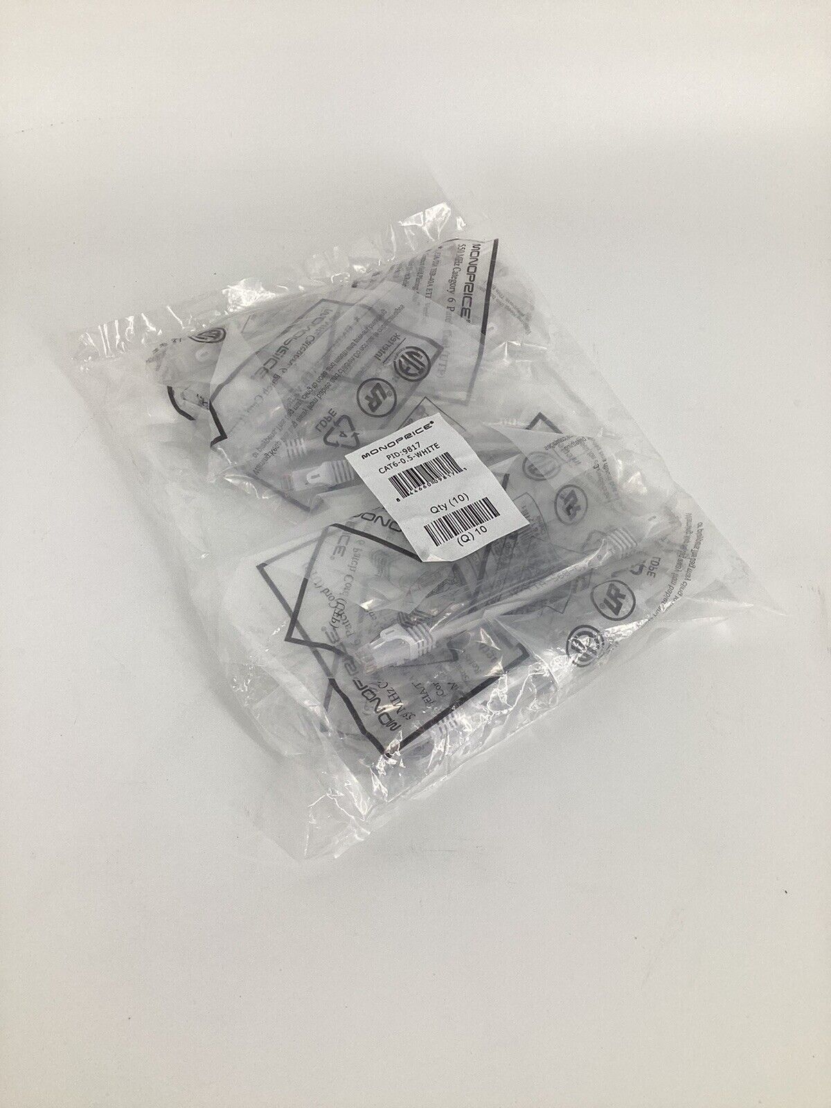 Ethernet Patch Cable Monoprice Flexboot Cat 6 - 0.5 Ft. - 10 pk