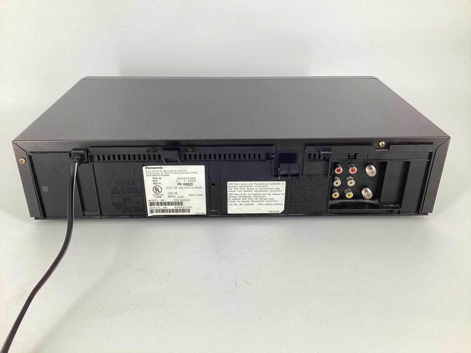 PANASONIC PV-V4620 Blue Line VCR VHS Combo Player Recorder - Tested - No Remote