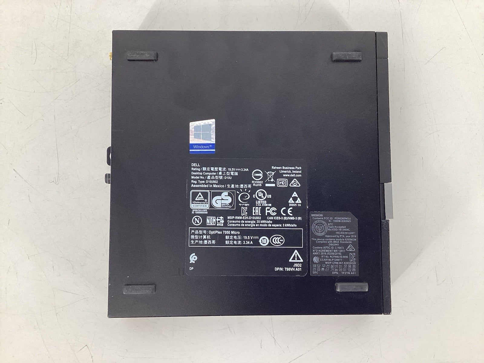 Dell OptiPlex 7050 MFF (i5-6500T @2.5GHz, 8GB, 256GB SSD) Win10Pro No AC