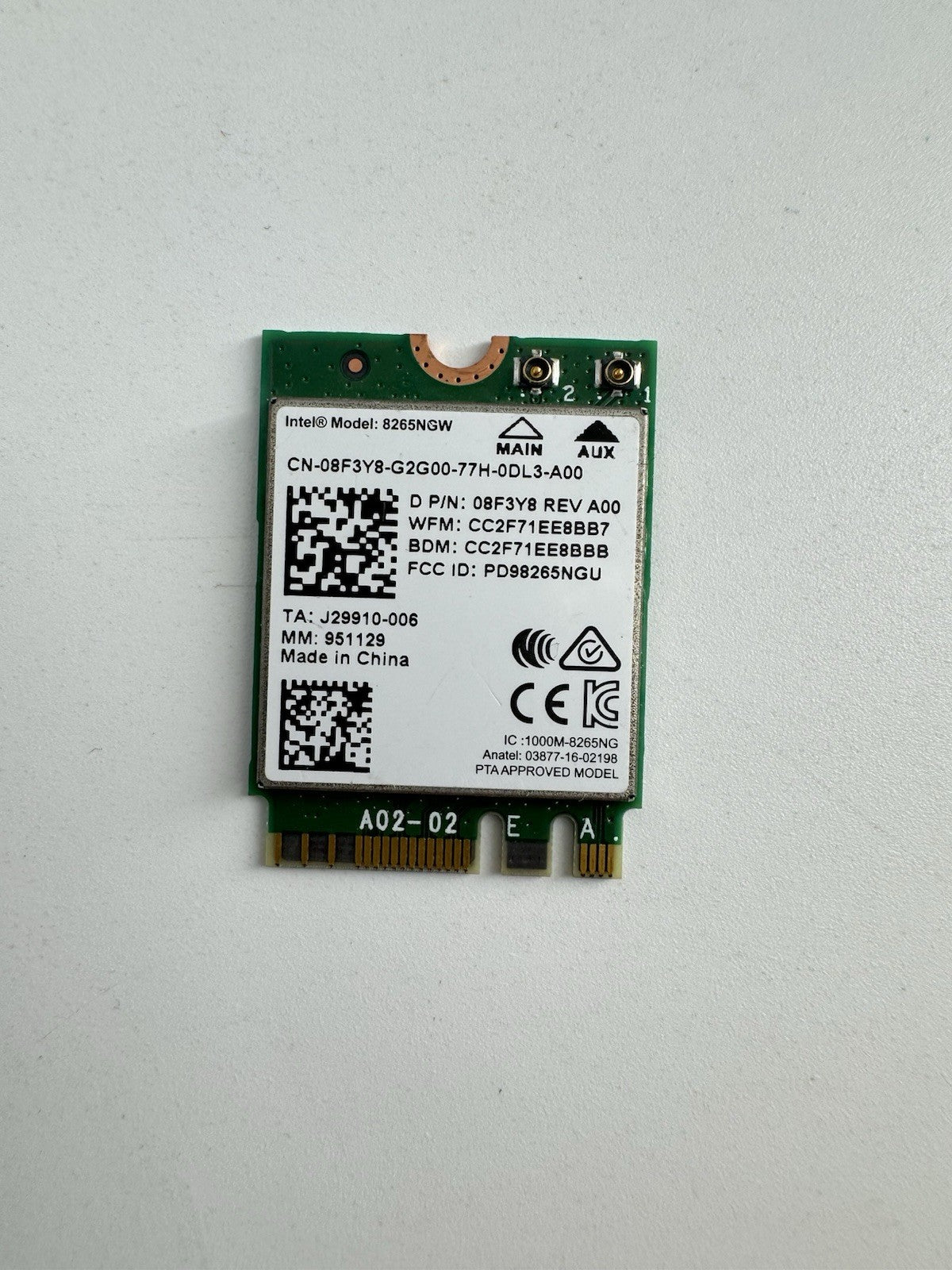LOT OF 5 Intel 8260NGW 8265NGW 0KJTH7 Wireless AC+BT4.2 Wi-Fi Cards