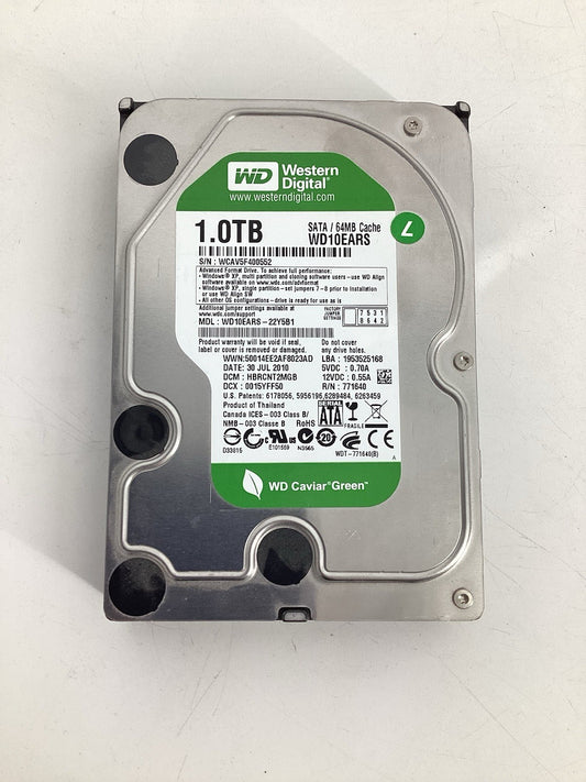 Western Digital WD Caviar Green WD10EARS 1TB 3.5" SATA Hard Drive