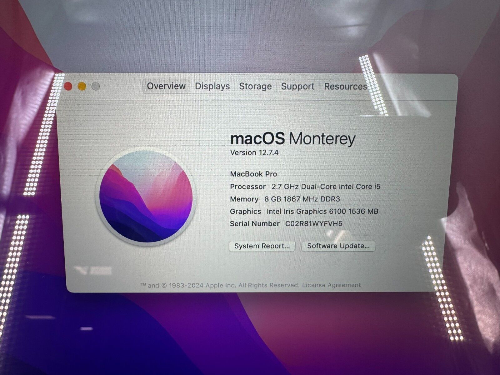 Apple MacBook Pro 13" 2015 Retina (Core i5 2.7GHz, 8GB RAM 256GB SSD) No AC
