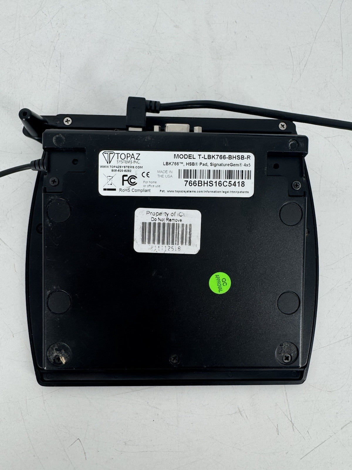 Topaz SignatureGem T-LBK766-BHSB-R 4X5 USB/Serial Signature LCD Tablet *Read
